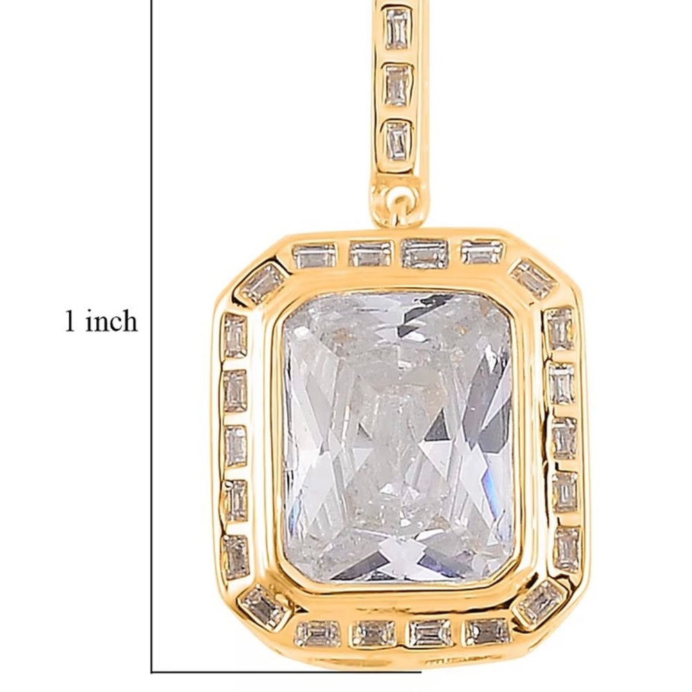 Lustro Stella Finest CZ Earrings in Vermeil Yellow Gold Over Sterling Silver - Picture 6 of 6
